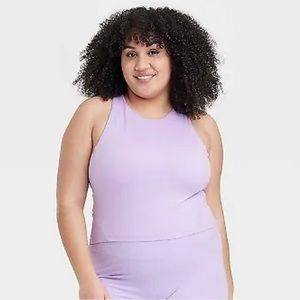 XXL All In Motion Women’s Cropped Shelf Tank Bra Purple Lilac Athletic Top